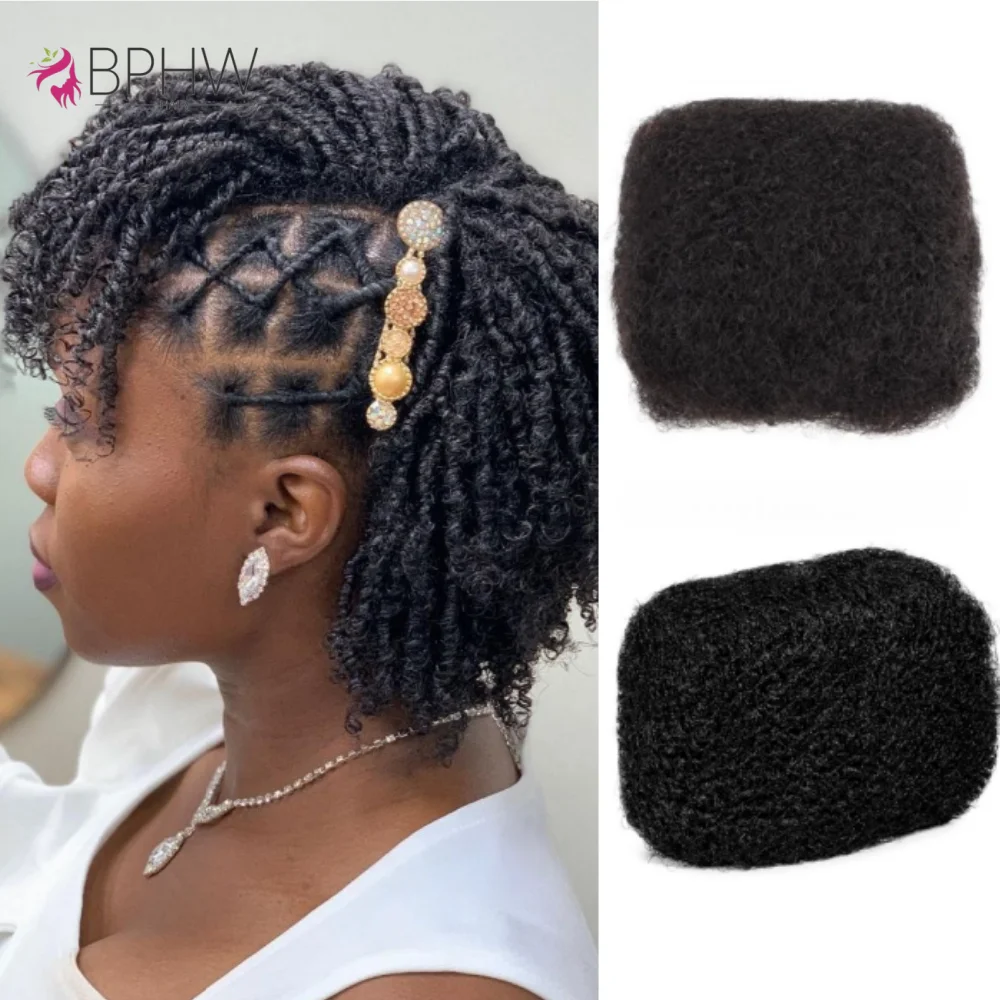 

Afro Kinkys Bulk Human Hair for Dreadlocks Extensions Repair Locs Twist Braiding Afro Kinky Human Hair for Locs Natural BPHW