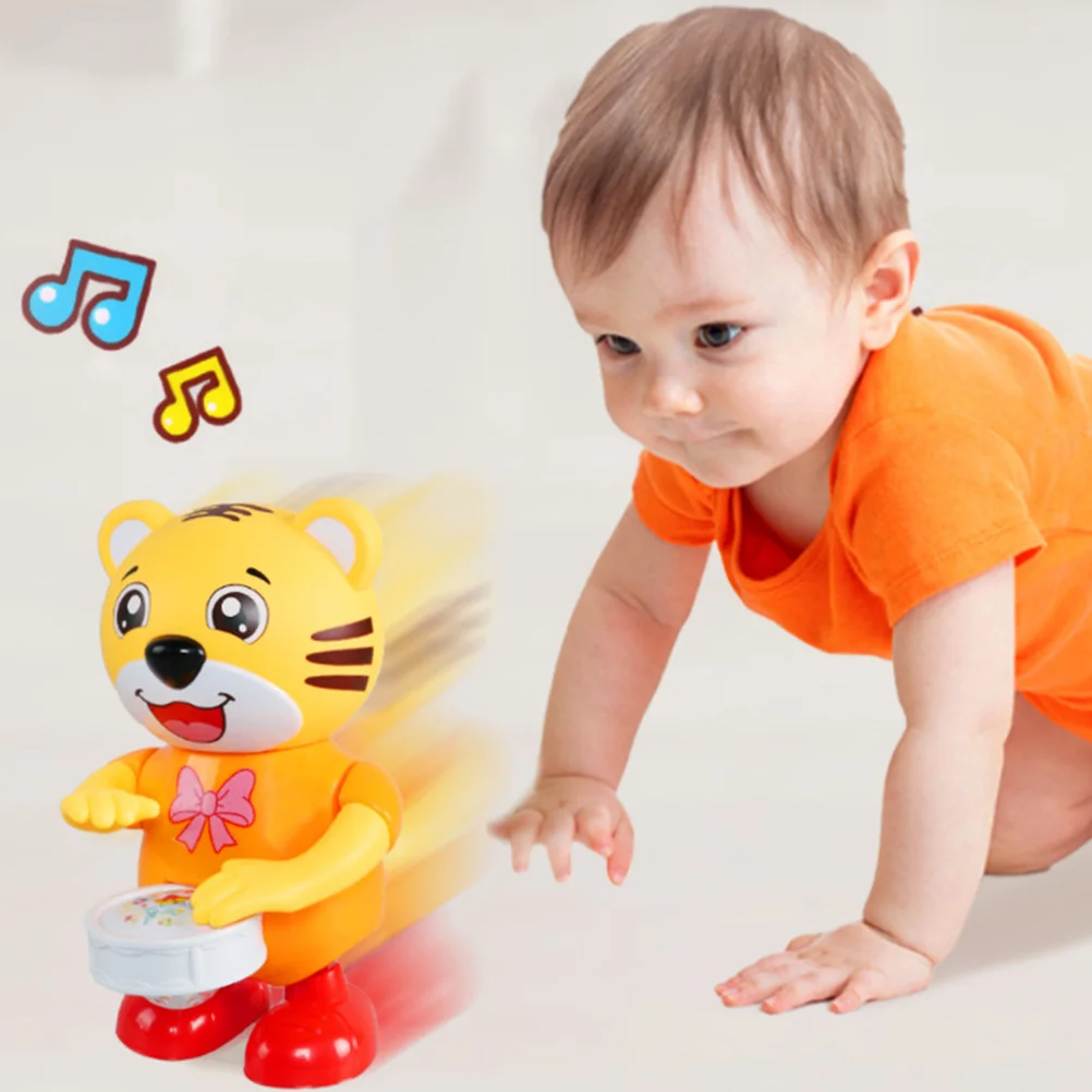 روبوت الطبول للأطفال بألوان زاهية تعليمية موسيقية للأطفال الرضع والرقص للأطفال هدية وقت لعب ممتع