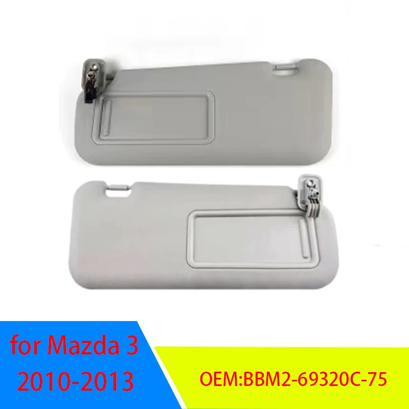 Grey Left Right Car Sun Visor for Mazda 3 2010 2011 2012 2013 BBM2-69320C-75 Wired and wireless