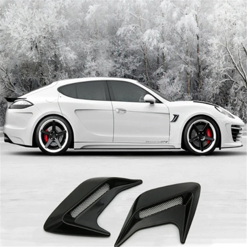 2 Pcs ABS Plastic Car Side Air Outlet  Flow Mudguard Car modification supplies shark cheek air intake trim Fake hood vents