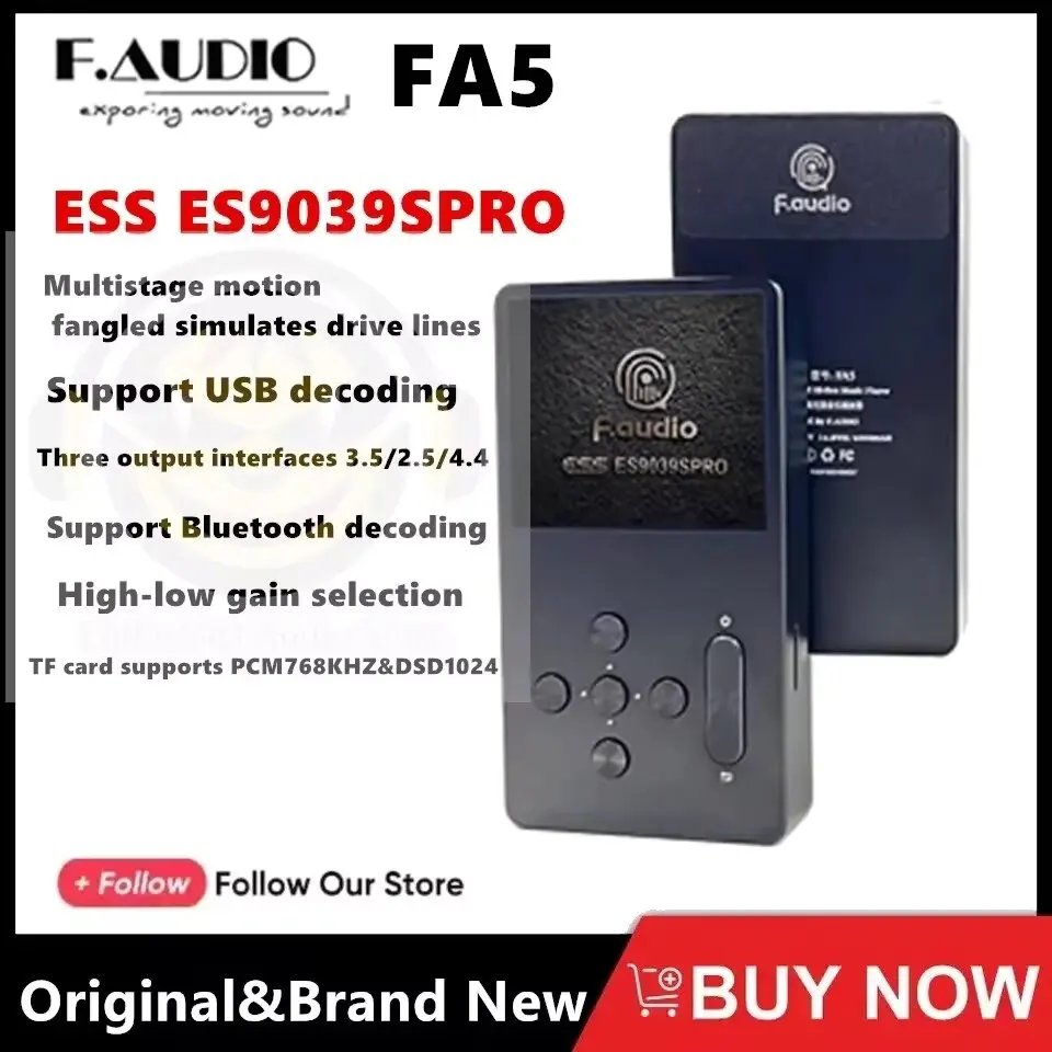 

F.audio FA5 Player USB Decoding HIFI DSD Bluetooth ES9039 PRO Chip DAC Balanced output mp3 Player