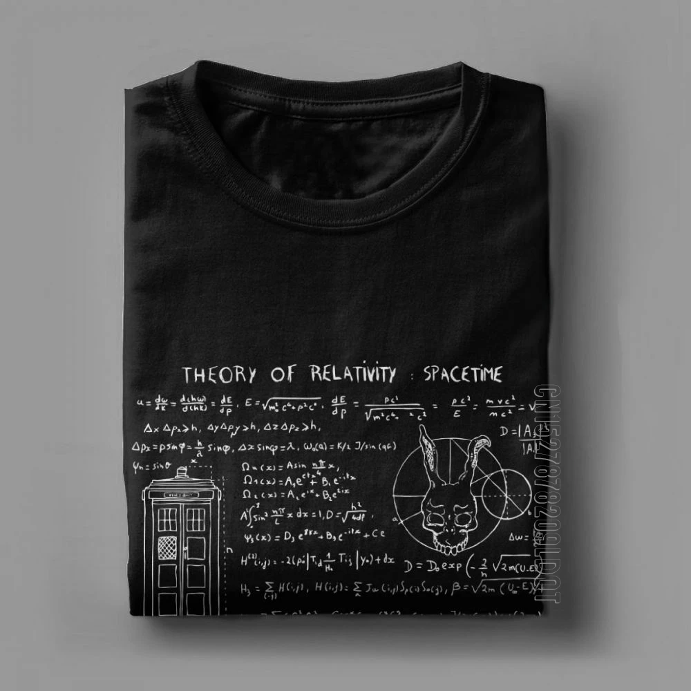 Relativity Spacetime T-Shirt Men Donnie Sciences Cotton Tee Shirt Male Tshirt Math T Shirt Oversize Tops