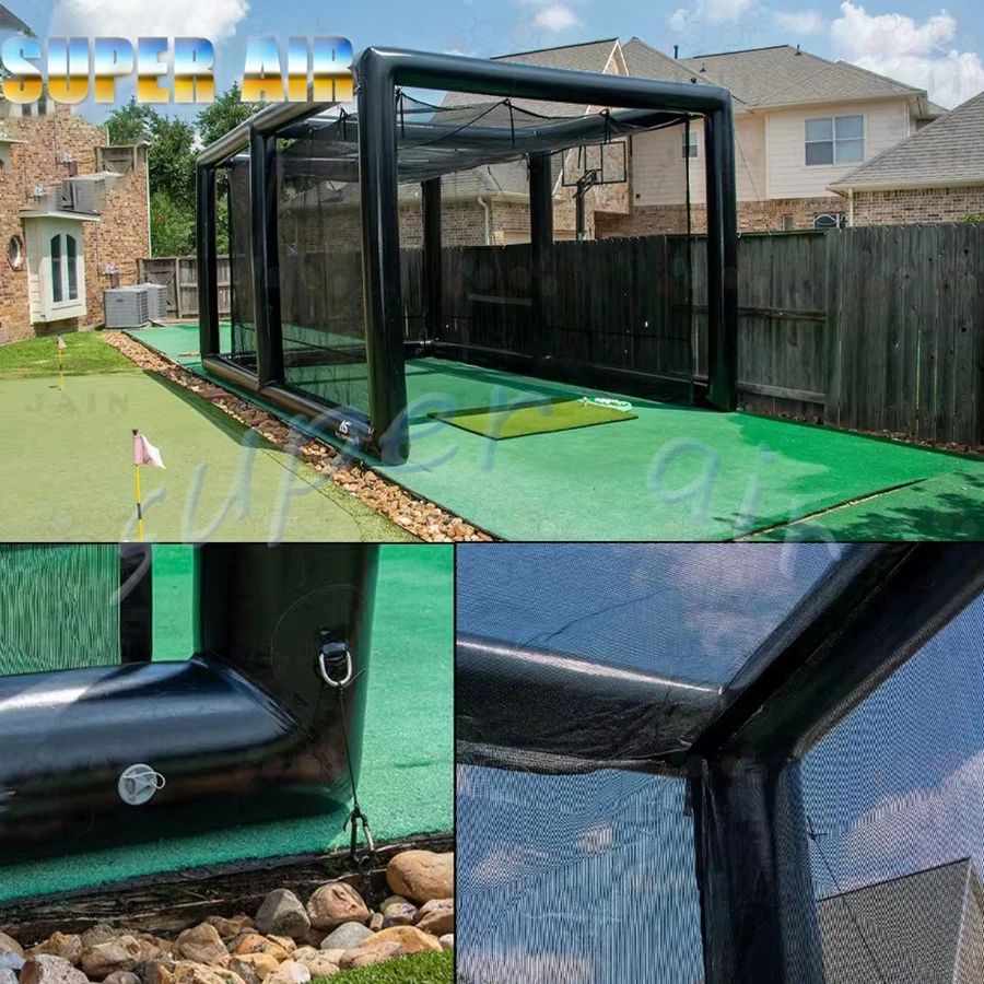 Draagbare aanpasbare opblaasbare golfsimulatorbehuizing binnen/buiten golfoefenkooi voor verhuur