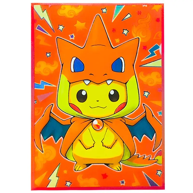 

60pcs/set Charizard Pikachu Flash Card Sleeve PTCG DTCG Anime Game Collection Card Protective Cover 66x91mm
