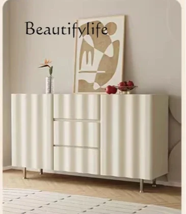 

Side cabinet French cream wind small apartment solid wood living room kitchen wall integrated locker