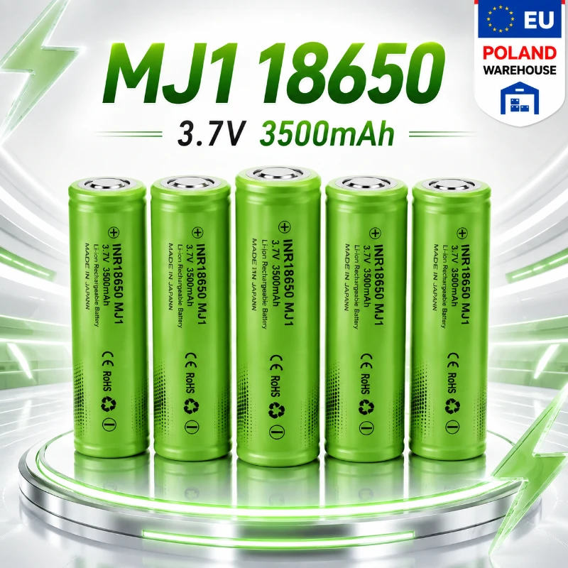 Image of Wiederaufladbare Lithium-Batterie INR18650 MJ1 18650 3,7V 3500mAh mit hoher Entladung, Ersatzbatterie für Elektrowerkzeuge, DIY-Packs und Geräte, lange Lebensdauer, schneller Versand aus EU-Lager