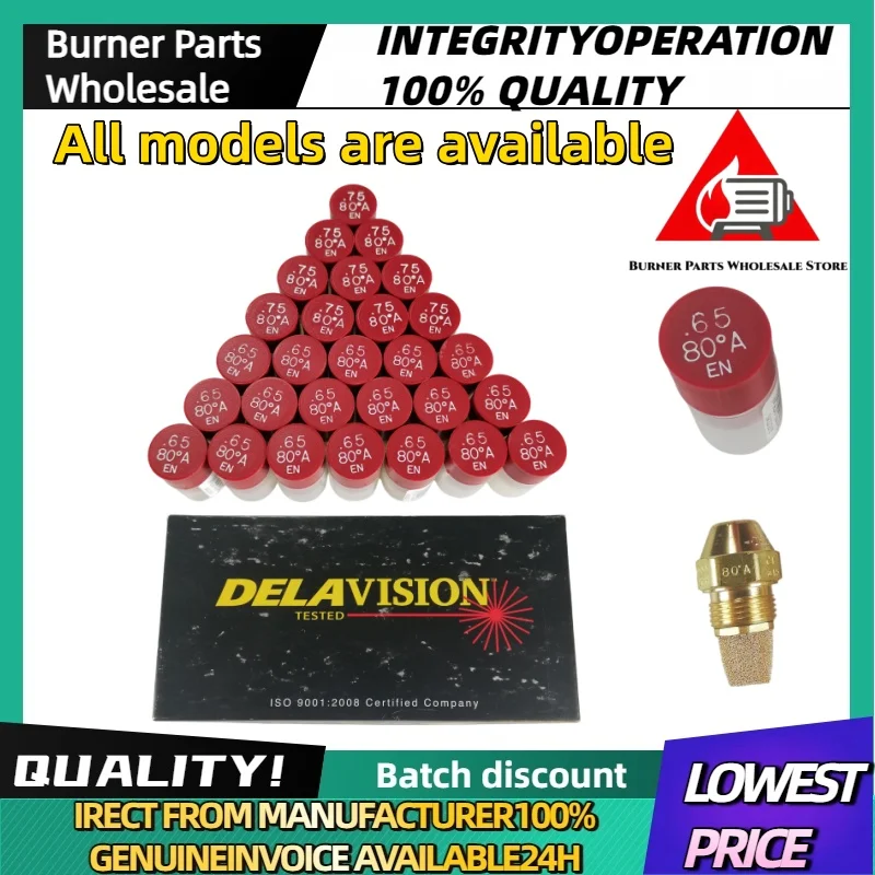 

0.65 0.75 0.85 GPH 80 Degree Hollow Cone Oil Nozzle Brass Fuel Spray Tip Oil Burner Boiler Replacement Spare Parts