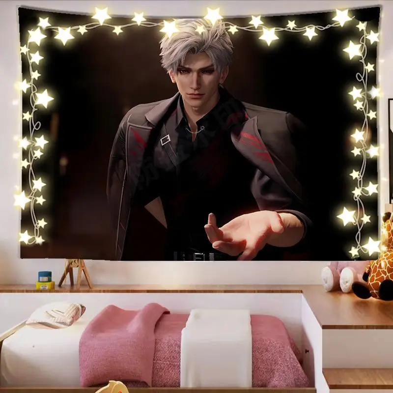 VIKAMA Love Deep Space Male Lead Suit Wall Tapestry Anime Otome Game Handsome Home Decor Vintage Style Soft Durable Cozy Gift