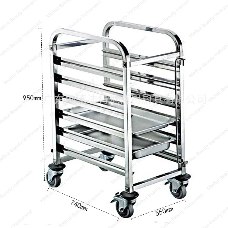 

6-Layer Single Row Stainless Steel Parts, Disc Car, Thickened Parts, Plate Rack, Cart, Baking Disc Car, Oven, Baking Table Frame