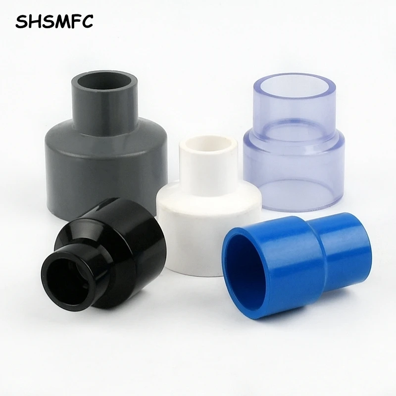 1-2Pcs 20/25/32/40/50/63mm PVC Straight Reducing Connectors Water Pipe Garden Irrigation Water Pipe Connector Aquarium Adapte