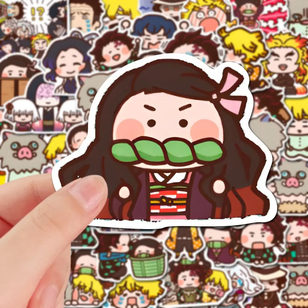80 pezzi simpatico cartone animato Demon Slayer adesivi anime Kamado Nezuko decalcomanie telefono fai da te laptop bagagli adesivo fresco per regalo giocattolo per bambini