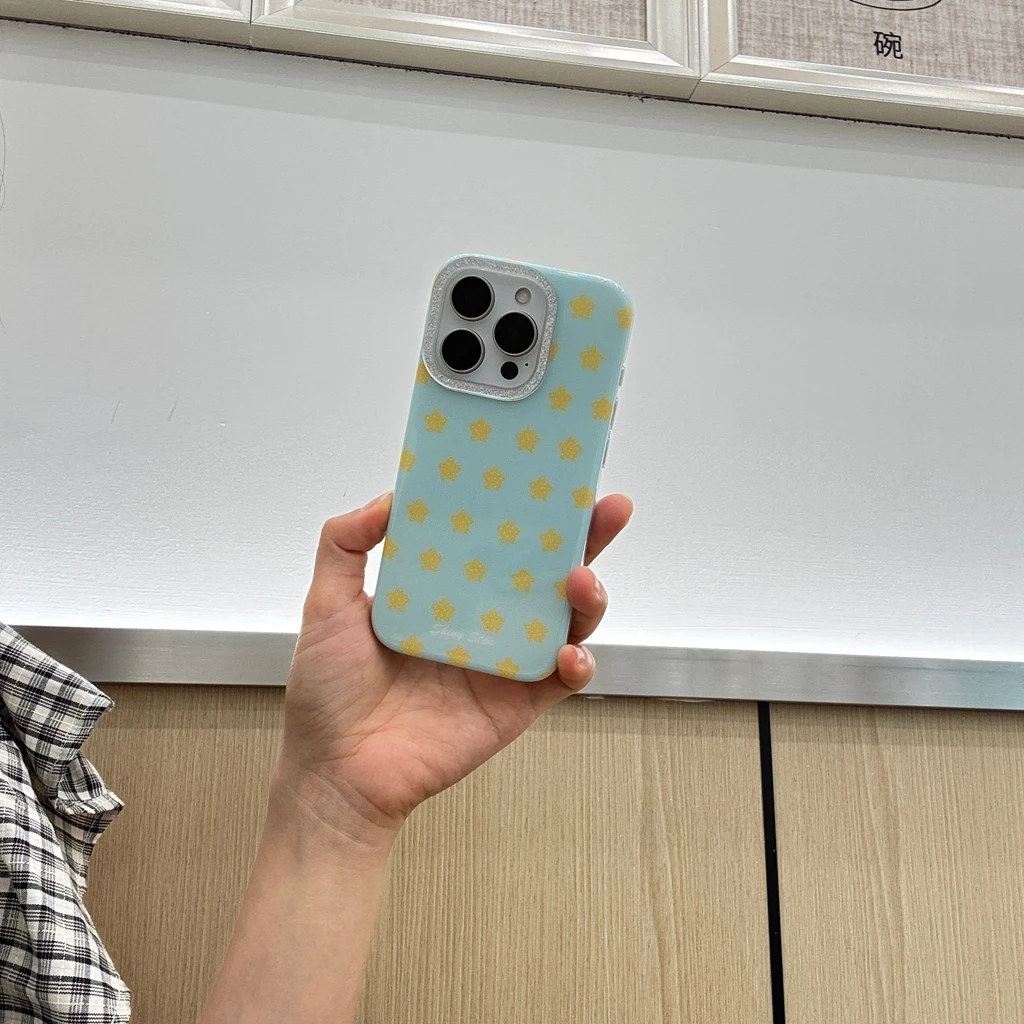 بسيطة بريق كامل الشاشة التعميم النقاط نجوم للصدمات واقية غطاء الهاتف القضية آيفون 17 16 15 14 برو ماكس #2