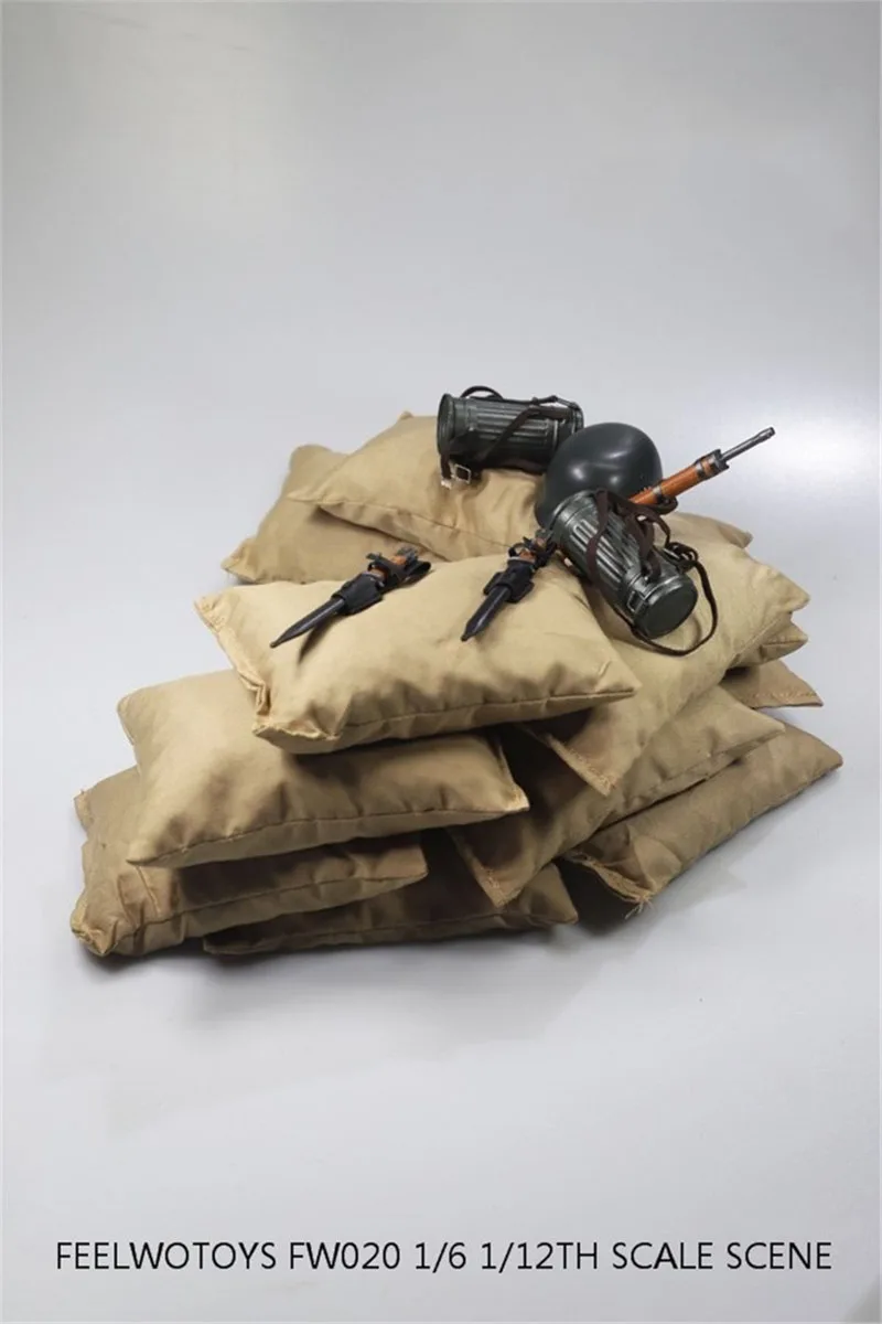 Feelwotoys Fw020 10Pc Sandbag 1/6 & 1/12กระสอบทรายทหารฉากสงครามเครื่องประดับอุปกรณ์เสริมสำหรับ6 "12" ตุ๊กตาขยับแขนขาได้รุ่น