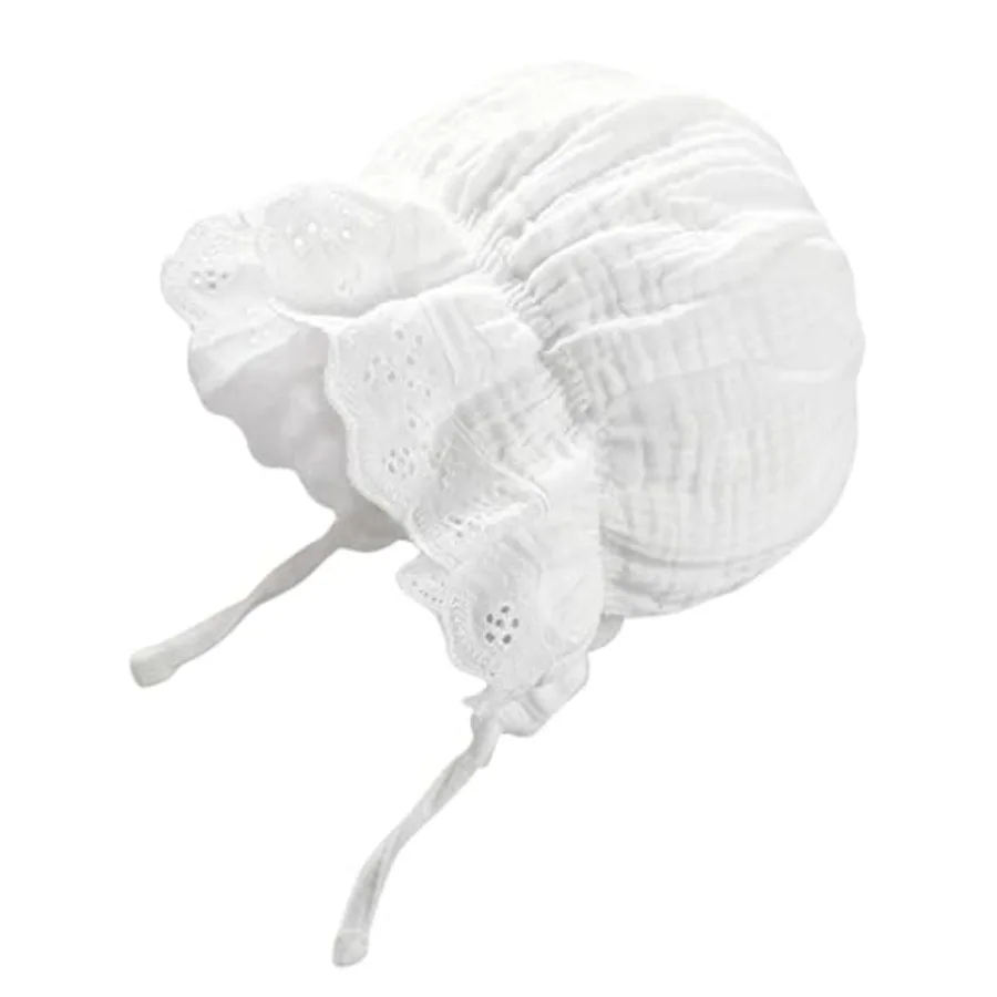 Baby Girl Boy Lace Cotton Bonnet Newborn Vintage Infant Bonnet Mesh Palace Hats