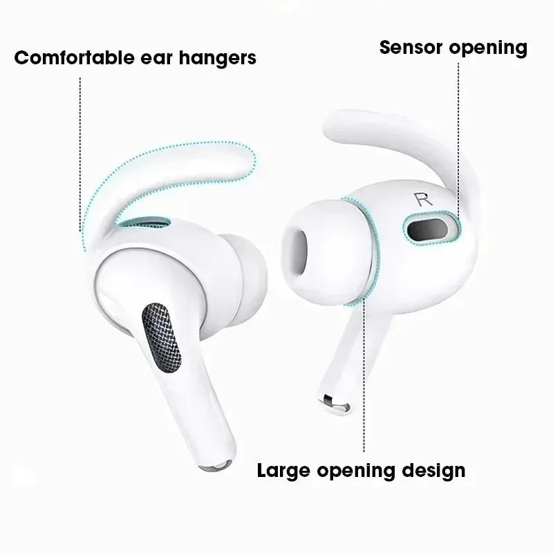 Replacement in-Ear Earplug for Apple AirPods Pro with Anti Slip Earhooks Protector for Earphone Soft Silicone Eartip Earbuds Cap