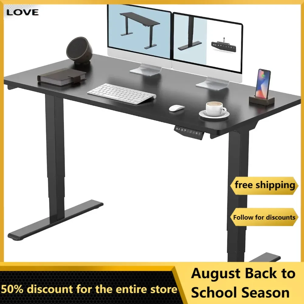 

Pro 3 Stages Dual Motor Electric Standing Desk 55x28 Inches Whole-Piece Board Height Adjustable Desk Electric Stand Up Desk