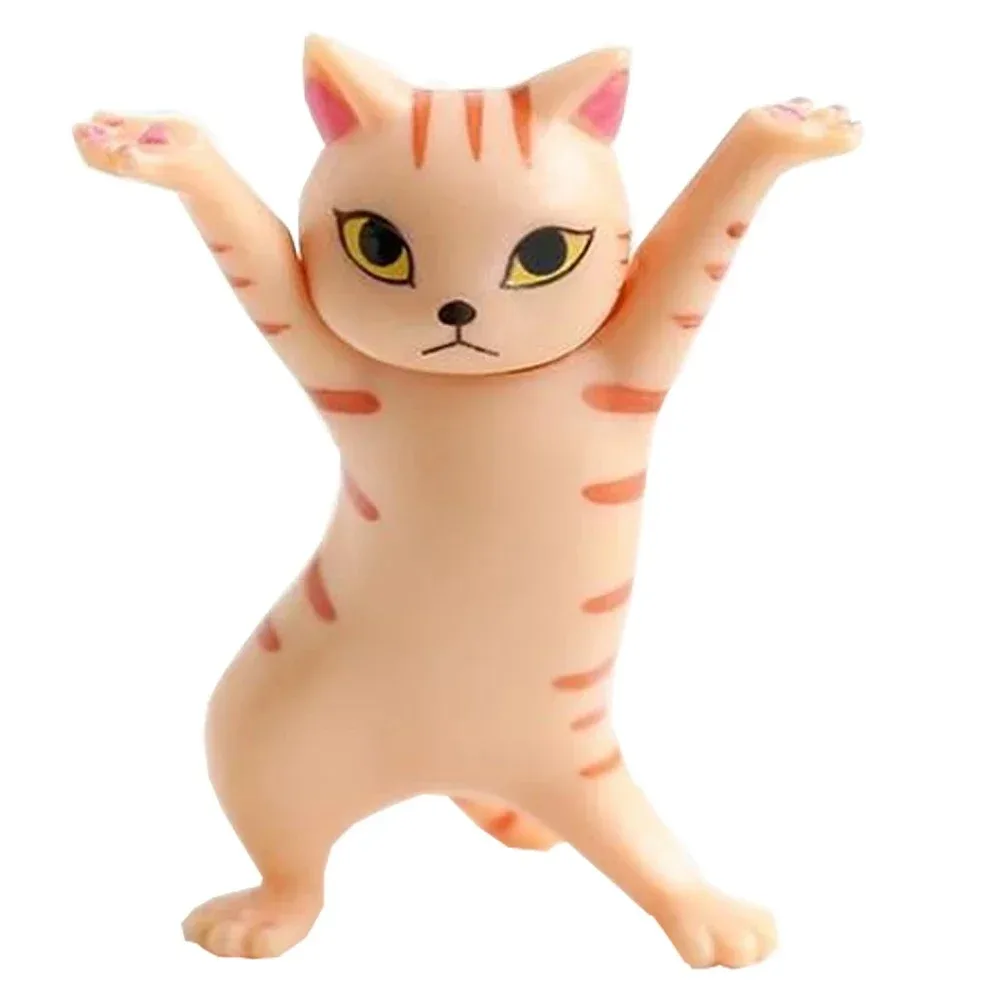 Funny Pen Holder Cat Doll Ornaments Plastic Crafts Earphone Support Room Office Desk Home Decoration Accessory