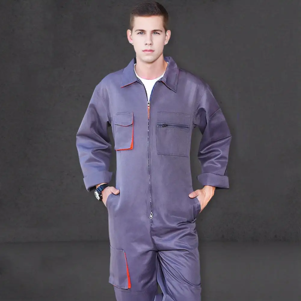 Stain-resistant Work Clothing Work Clothes Stain-resistant Zipper Jumpsuit for Men Women's Welding Coveralls Mechanic for Car