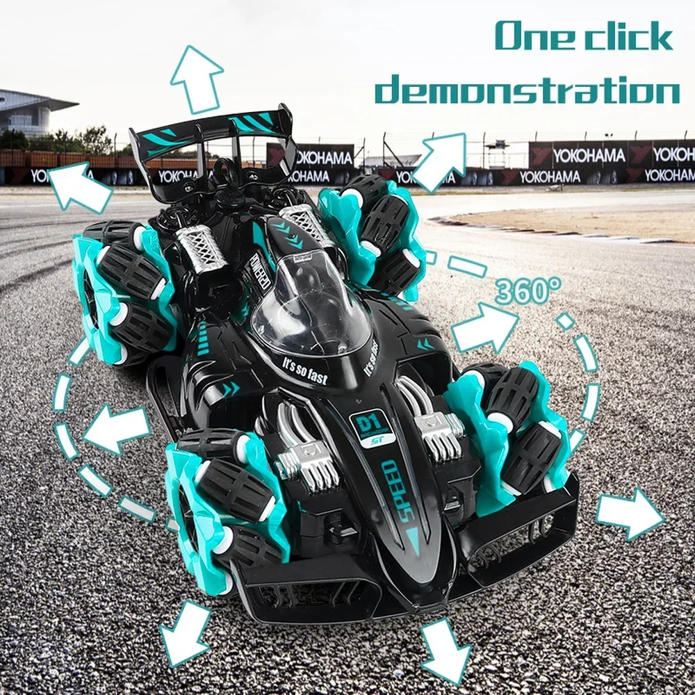 2.4G 4Wd RC Car Remote Control Car Spray Twisting 360 Degree Rotation Stunt Drift Car High-speed Drive Drifting Gift for Kid Boy