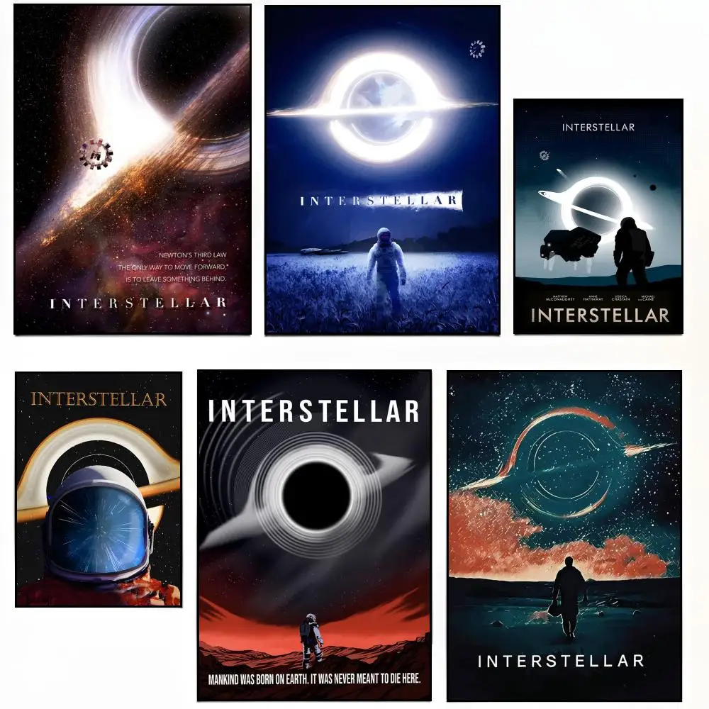 Epic Popular SciFi Stunning Movie Art I-Interstellar Poster Sticky Poster Paper Sticker DIY Room Bar Cafe Wall Decor Gift