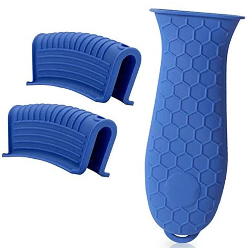 New Silicone Hot Handle Holder For Cast Iron, 3 Pack Pot Handle Sleeve Non Slip Rubber Cover Set For Skillet Frying Pan