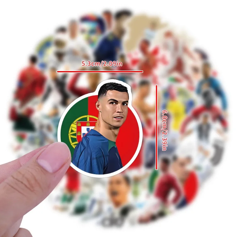 50pcs Cristiano Ronaldo Stickers Suitcase Water Cup Stationery Mobile Phone Scooter Laptop Refrigerator Decoration Stickers