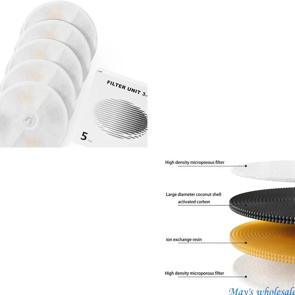 1pc/5pcs/10pcs Water Fountain Replacement Activated Carbon Filter for Replaced Filter for Dogs Drinking Fountain 448A