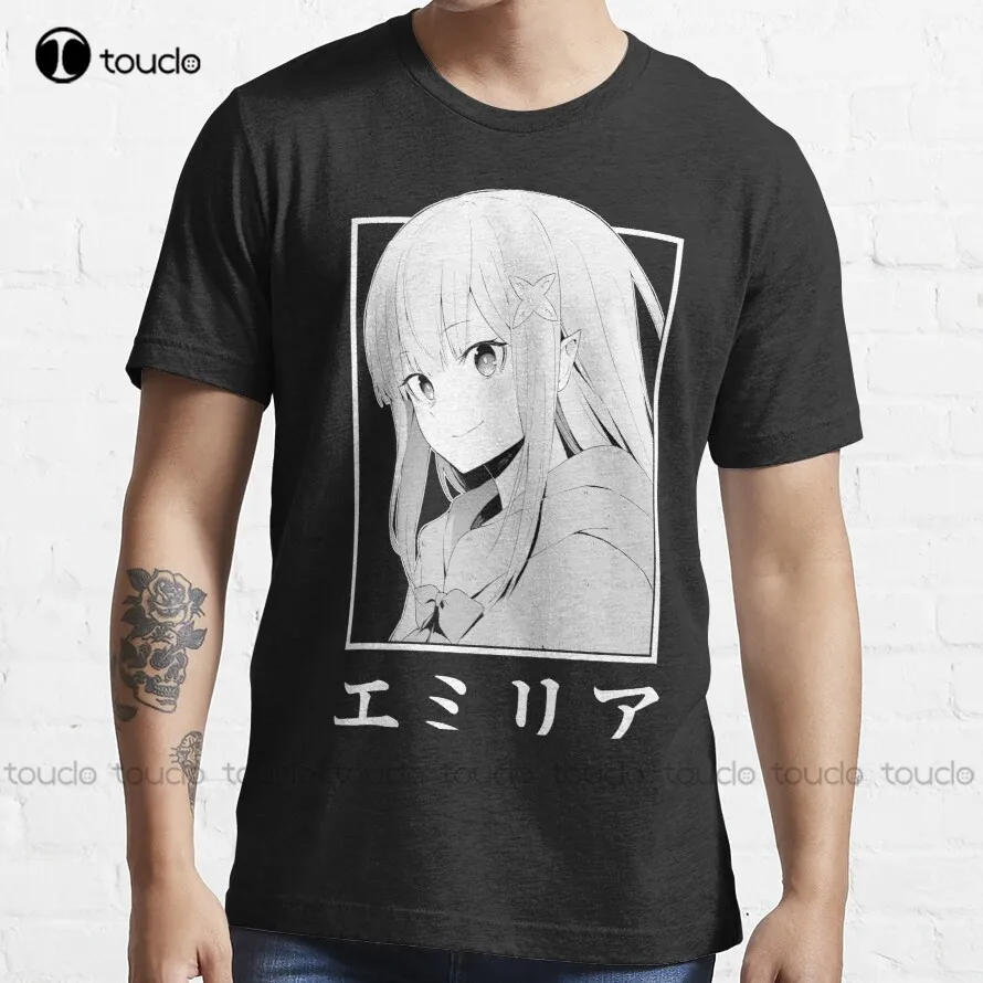 Emilia V3 - Re:Zero Trending T-Shirt Muscle Shirt Women Shirts Custom Unisex Tee Digital Printing Breathable Cotton Hip Hop Tee