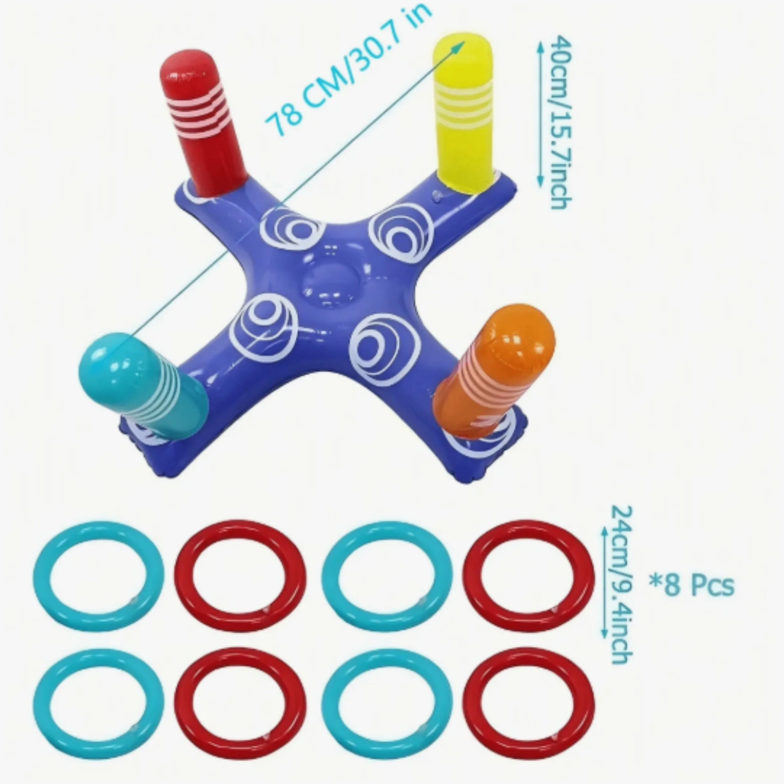 مجموعة واحدة من ألعاب الرمي المتقاطعة القابلة للنفخ - لعبة رمي المياه لحفلات حمام السباحة للحفلات الصيفية، والمتعة الخارجية والألعاب المائية، والحفلات