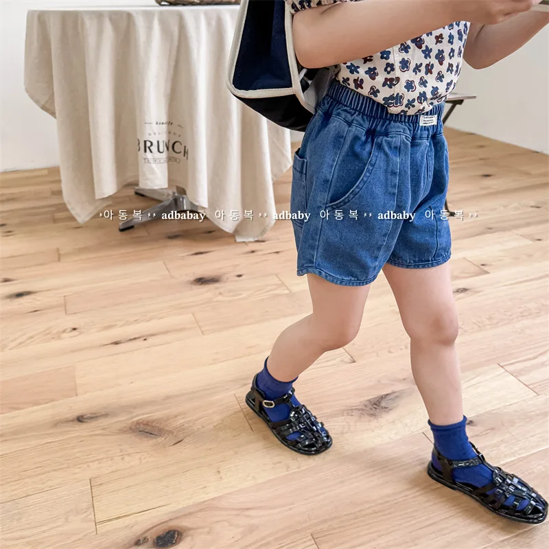 Summer Kids Girls Denim Shorts Casual Pants Korean Style Boys Jeans Shorts 1-7Years Children's Loose Short Pants