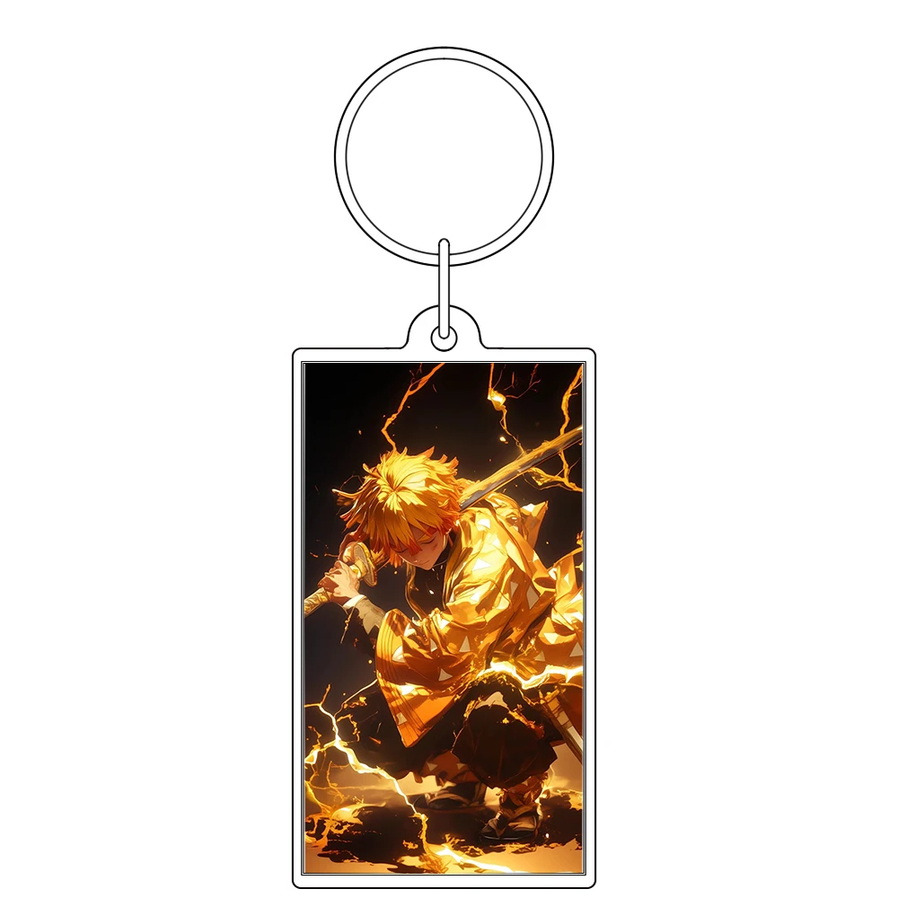 New Fashiom Demon Slayer Acrylic Keychain Accessories Kimetsu No Yaiba Mitsuri Japanese Figure Anime Cartoon Car Pendant Gifts