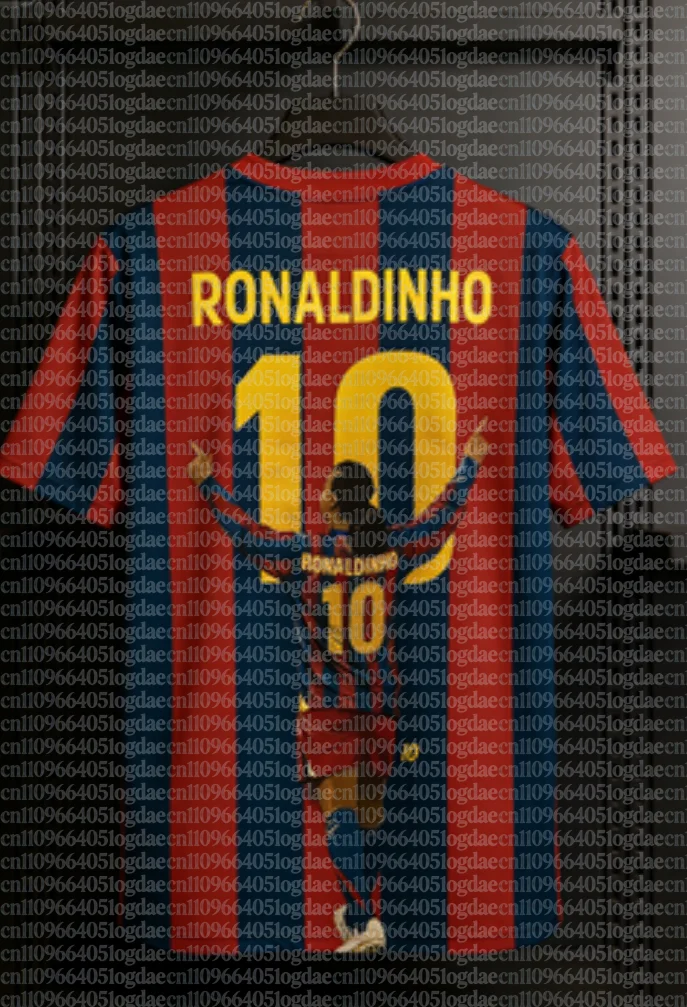 Barca Stripe Ronaldinho # Camiseta de Fútbol con Estampado, Cómoda, Transpirable, Deportiva, Elegante, para Niños y Adultos