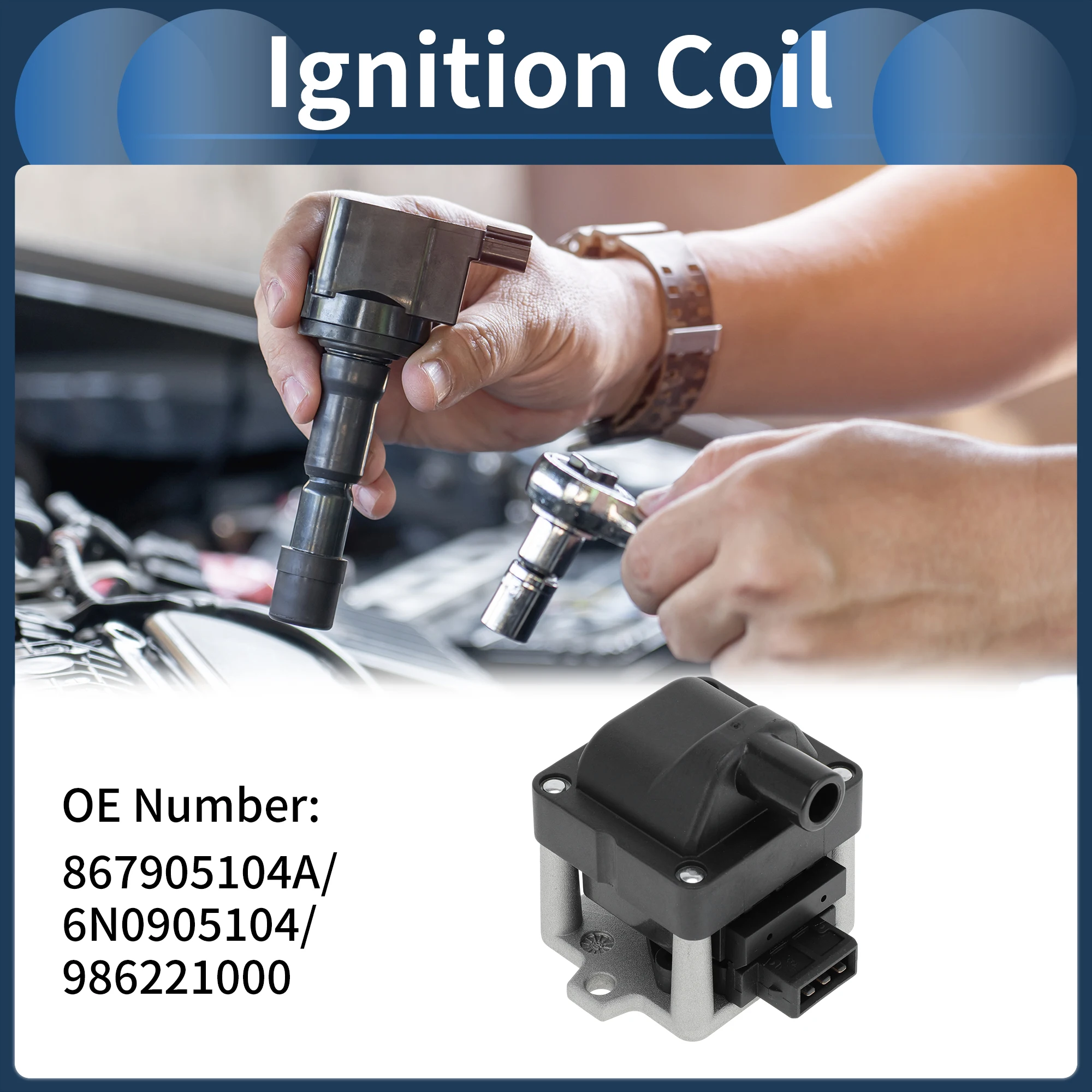 UXCELL Ignition Coil Ignition Coil Pack No.867905104A for Volkswagen Cabrio 1995-2002