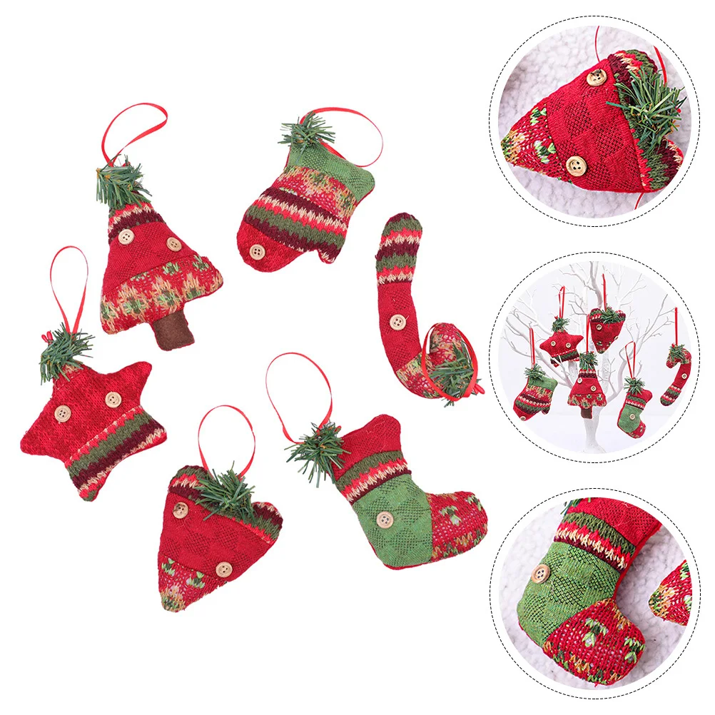 

6Pcs Xmas Tree Pendant Christmas Hanging Decorations Unique Festival Adornment Home Party Christmas Hanging Ornaments