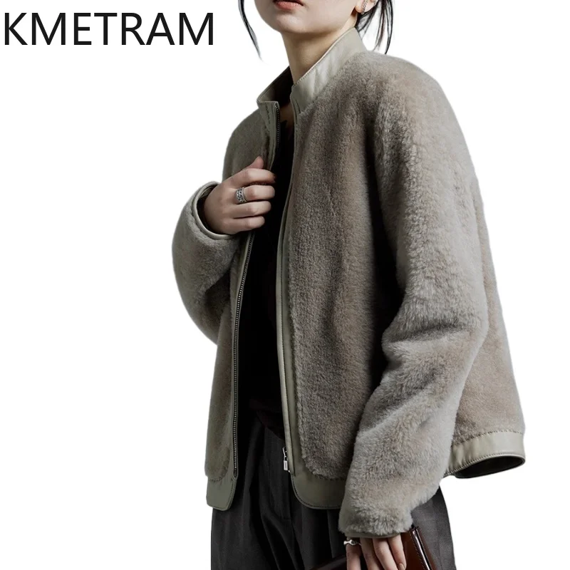 KMETRAM 100 % natürliche Lacon-Wolle, Schaffell-Pelzjacke, Damen, kurz, echter Pelzmantel, Damen-Winterkleidung, 2025 Secoziк Sierra Sierra Sierra