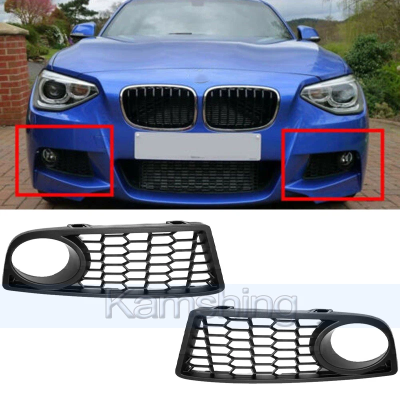 

1pair Front Foglight Frame For BMW 1 Series F20 M Sport Front Bumper Grille Grid Net Fog Light Grille 51118048967 51118048968