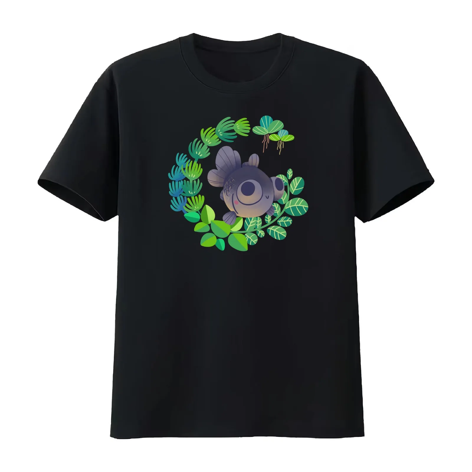 Black Moor T-Shirt Summer Casual Cotton Tee Oversized Streetwear Tops Vintage Graphic Print Loose Fit Short Sleeve