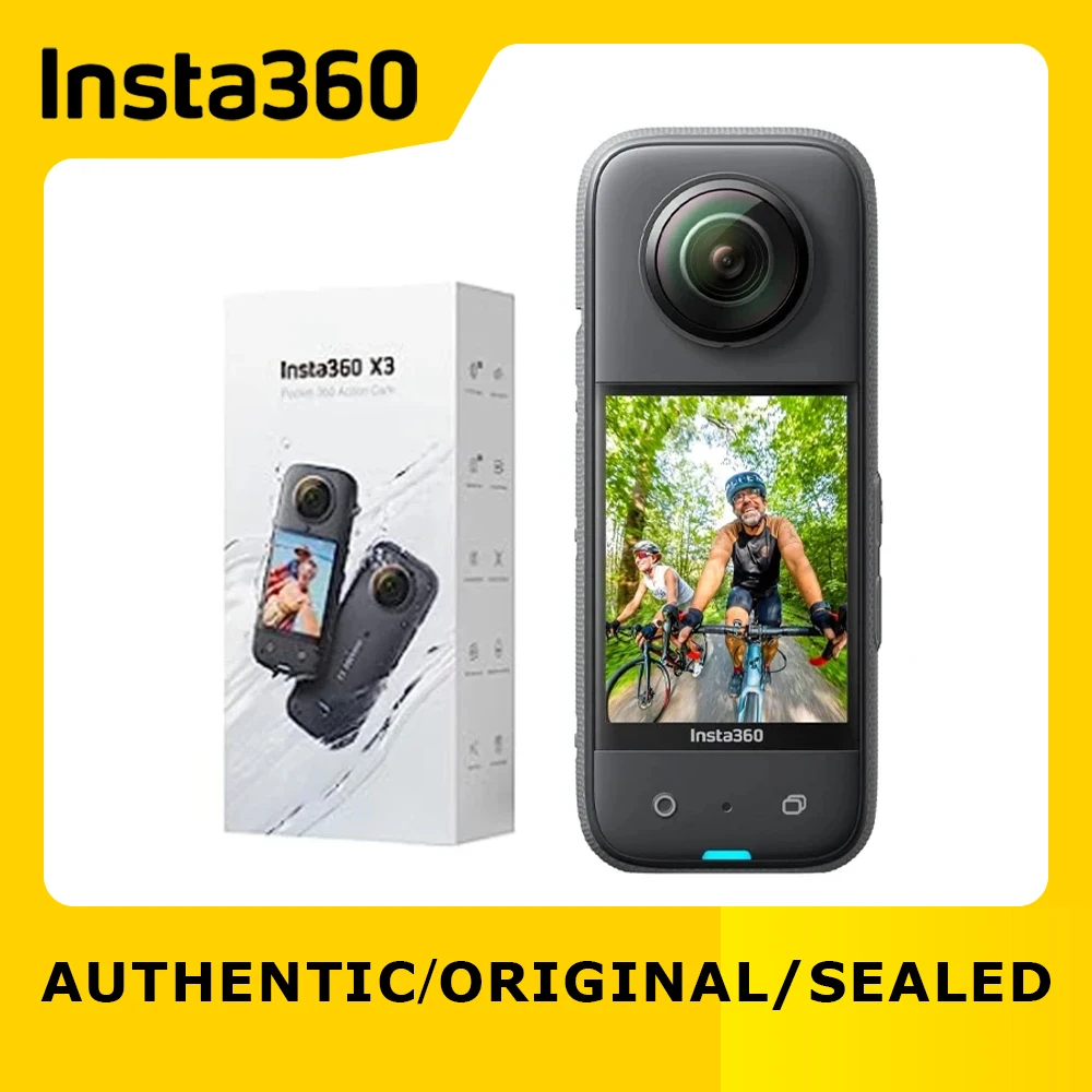 Insta360 X3-360 액션 카메라, 5.7K 360 액티브 HDR 비디오, 4K 싱글 렌즈 카메라, 플로우 스테이트 안정화, 2.29 인치 터치 스크린 