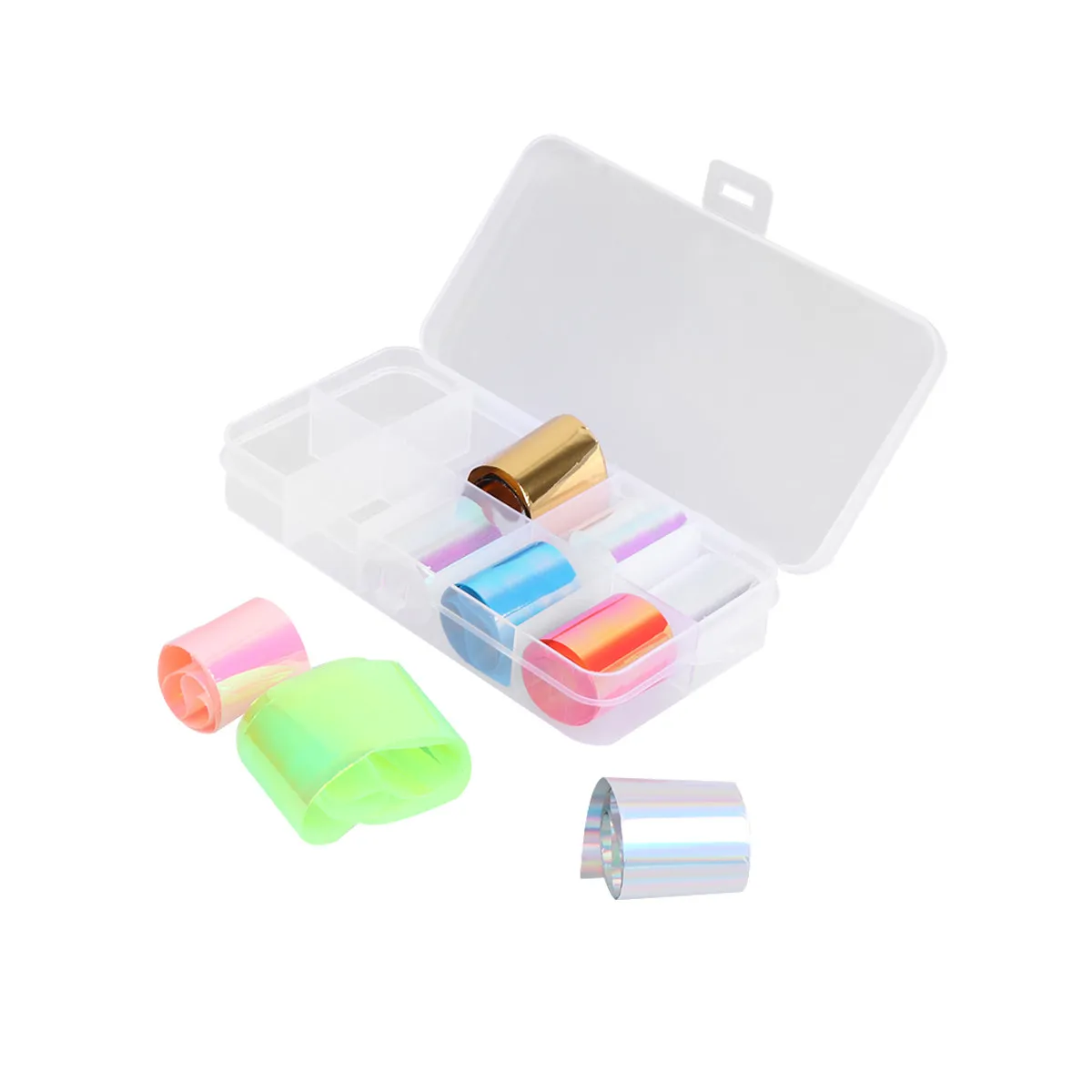 3 Boxes Iridescent Nail Stickers Quick Stick Removable Nail Wraps for Festive Events Christmas Birthday Halloween