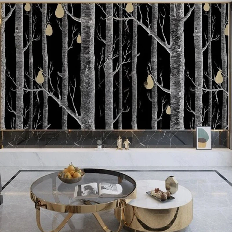 MU8809 Custom wall paper Nordic abstract tree sketch background wall  of the living room