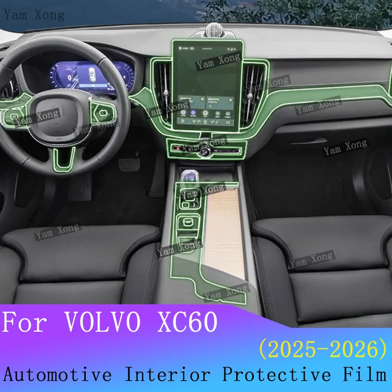 

For VOLVO XC60 2025 2026Car Full set interior Film screen Transparent TPU Protective Navigation Anti-Scratch Film BC Pillar Film