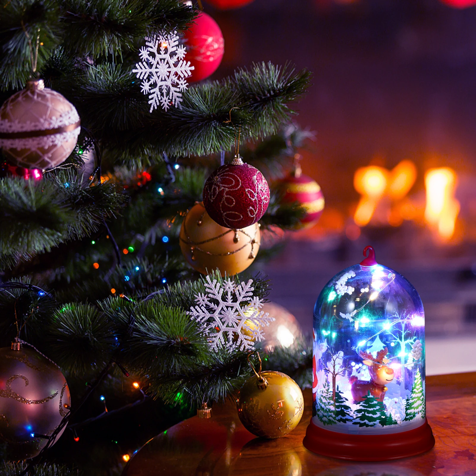 

1 pc Christmas Reindeer Light With Hanging Hook 3D Design -Friendly Desktop Lamp For Party Christmas Decor Night Light