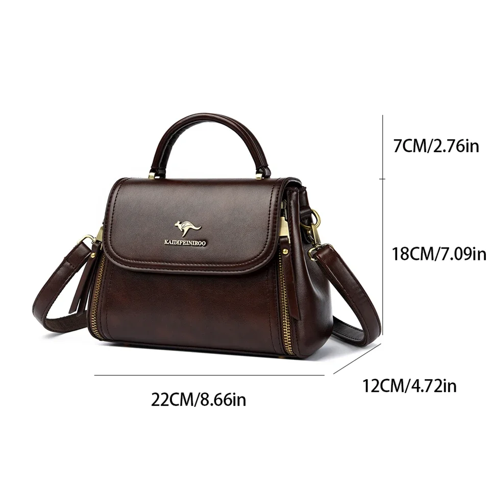 Women\'s Soft Leather Top-Handle Bags Luxury Design Shoulder Messenger Bags High Quality Handbags and Purses Commuting Sac a Main