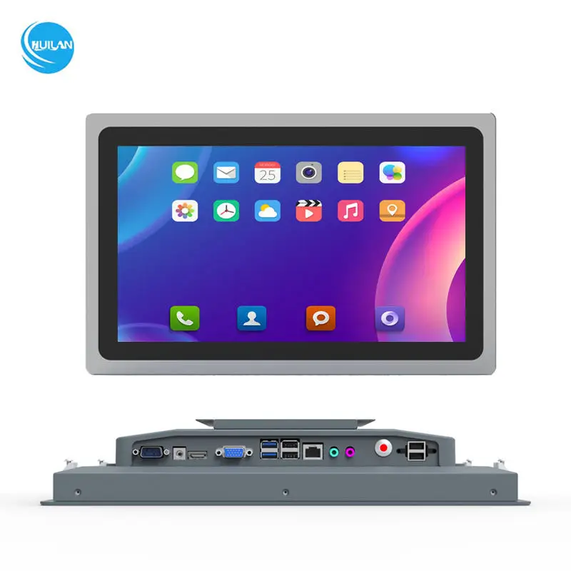 15.6 Inch Industrial Panel PC with Fanless Design I3 CPU VGA Pcap Touch Screen Monitor and Android OS IP65 Rated in Stock
