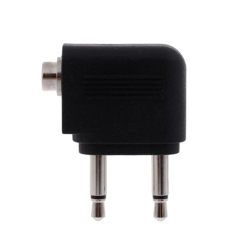  2Pcs 3.5mm Aviation Headphone Mono Converter Travel Airline Plug Adapters