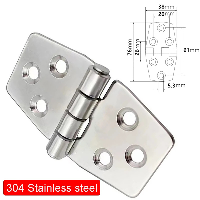 Mini Hinge 304 Stainless Steel High Quality Flat Hinge Distribution Box Control Cabinet Windows Hinge Wooden Box Yacht Parts