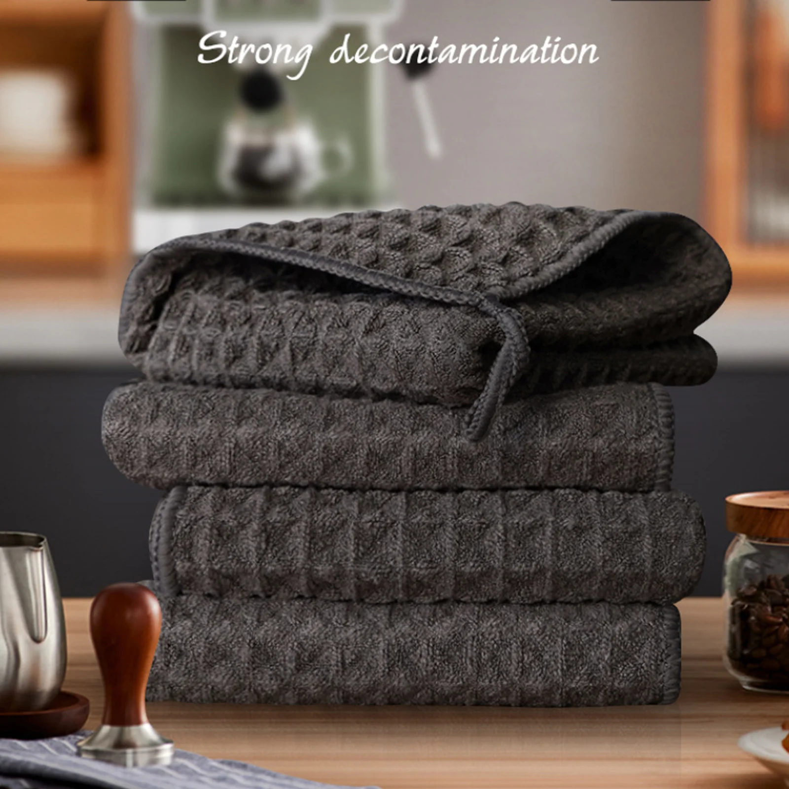 

Comes With Lanyard Super Absorbent Waffle Cloth KitchenBar Coffee Towel Dish Cloth Household Cleaning Towel Kitchen Tools