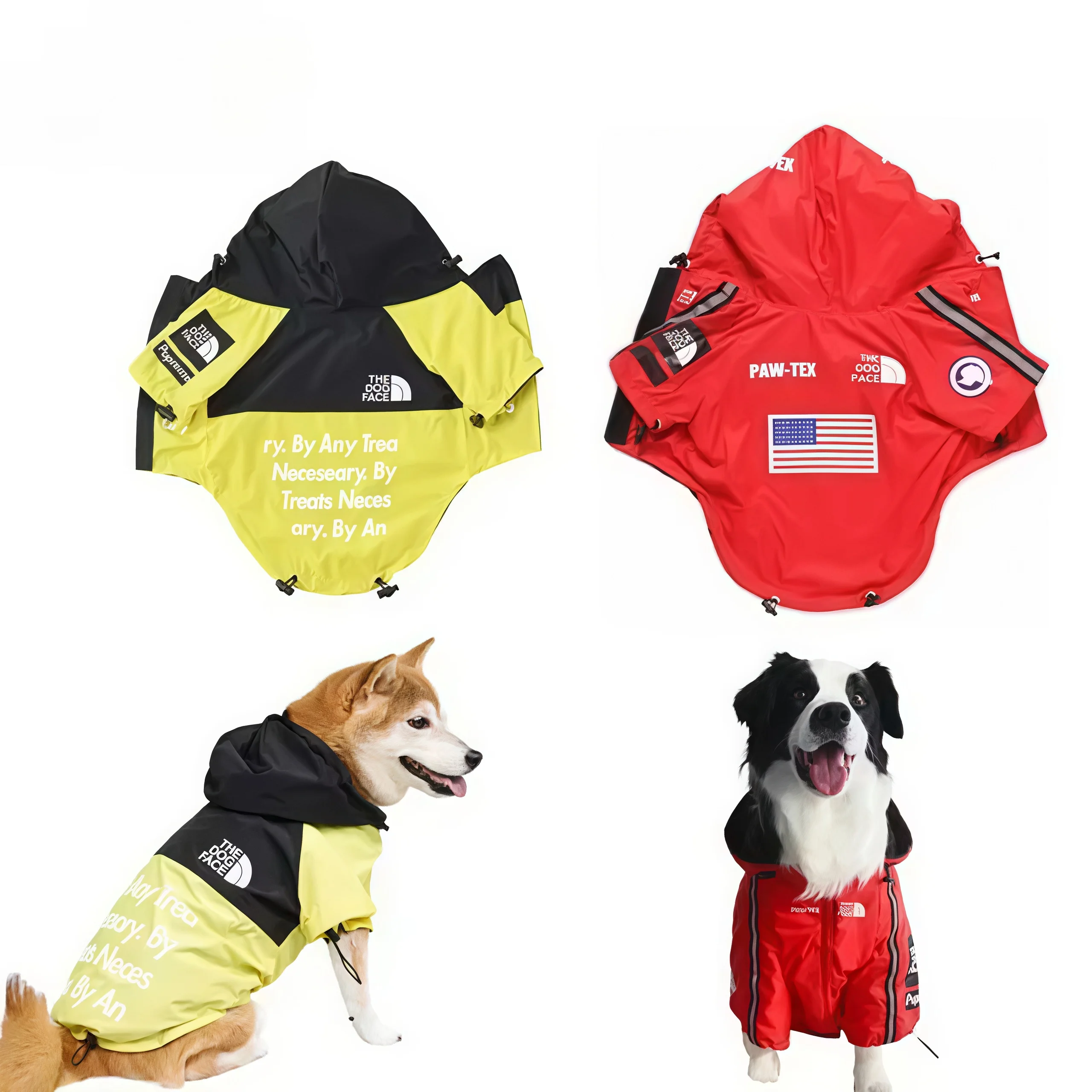 

Регулируемый ветрозащитный плащ для собак, водонепроницаемое зимнее пальто со светоотражающими полосками для французского бульдога, чихуахуа, маленьких и средних собак