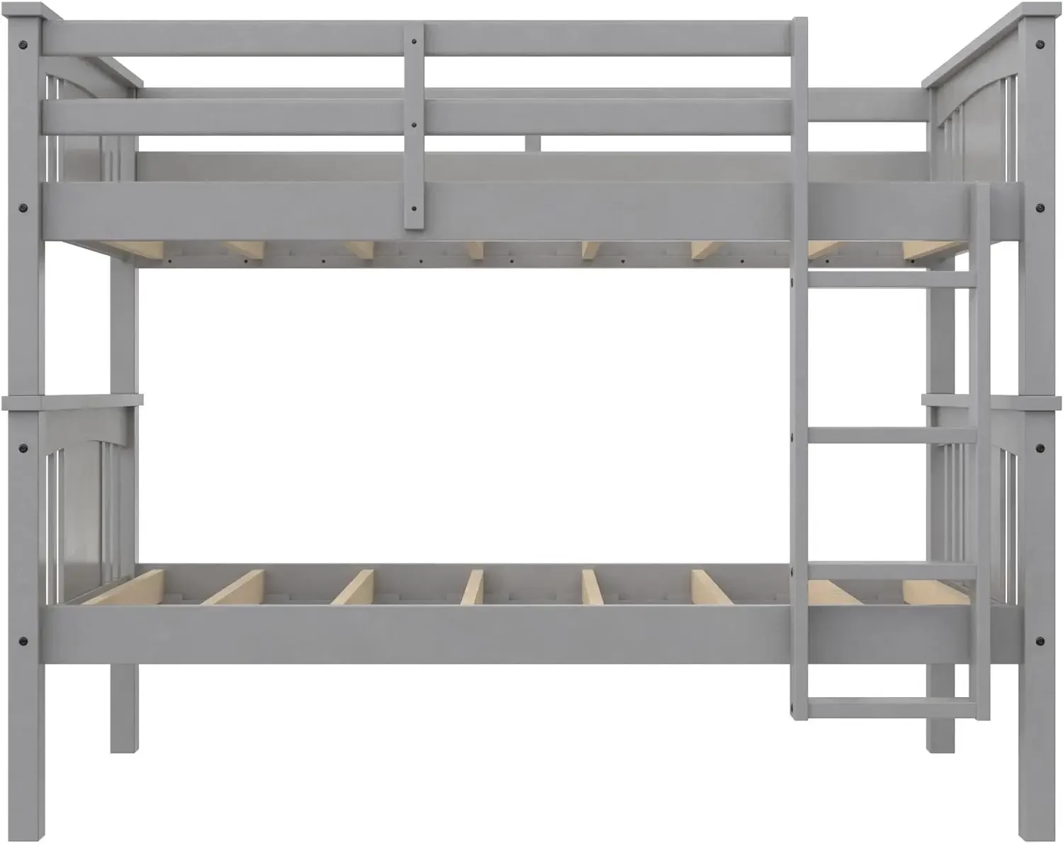 Furniture supplies DHP Dylan Wood Bunk Bed, Twin Over Twin, Grey