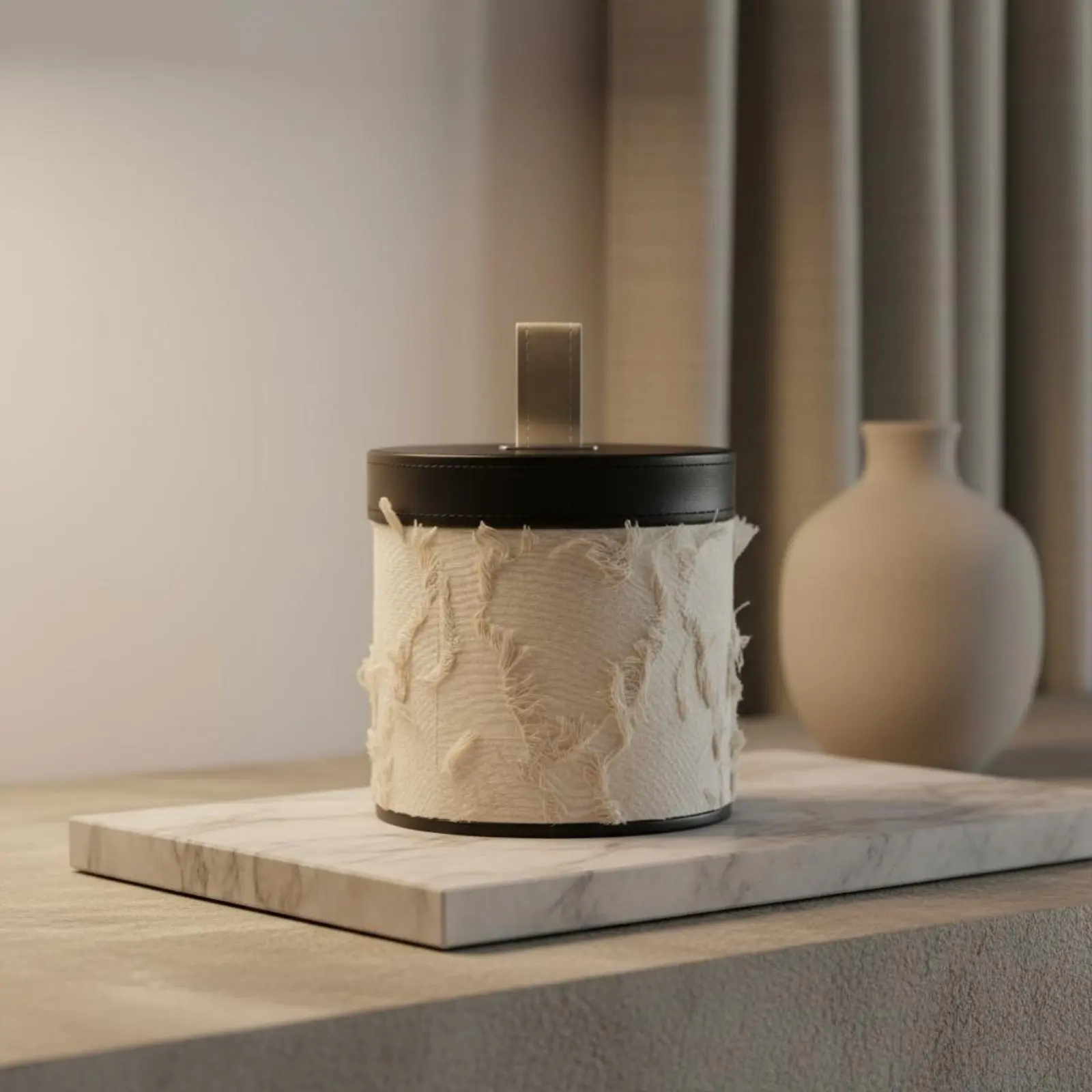 

Decorative Trinket Box Modern Design Round Jewelry Box with Lid Cylindrical Storage Canister Exquisite Engraved Handcraft